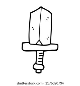 line drawing cartoon gold dagger