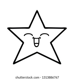 line drawing cartoon of a gold star