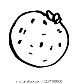 line drawing cartoon grapefruit