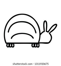 line drawing cartoon of a green bug
