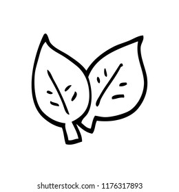 line drawing cartoon of green leaves