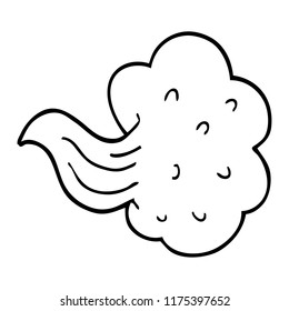 line drawing cartoon gust of air