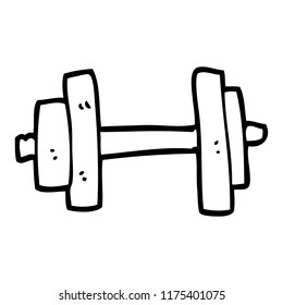 line drawing cartoon gym weights