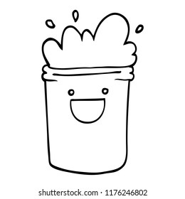 dibujo en línea dibujos animados bebidas felices