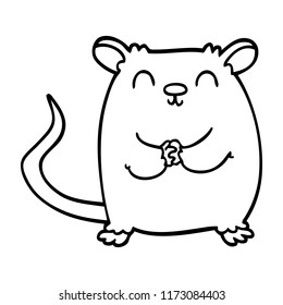 line drawing cartoon happy mouse