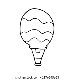 line drawing cartoon hot air balloon