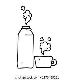 caricatura de dibujos animados frasco de bebidas calientes