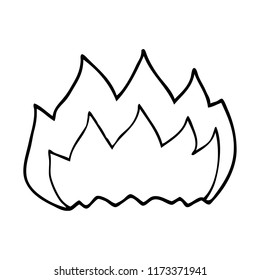 line drawing cartoon hot flame