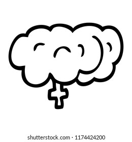 line drawing cartoon human brain