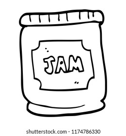 line drawing cartoon jam pot
