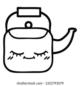 dibujo en línea de un hervidor