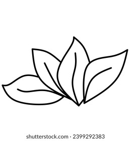 Dibujo de líneas de dibujos en hojas de vector ilustración