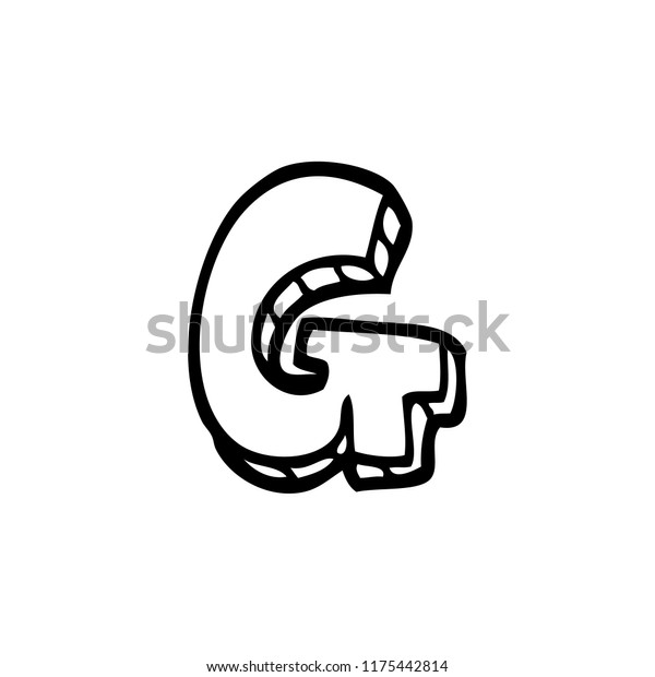 Line Drawing Cartoon Letter G Stock Vector (Royalty Free) 1175442814