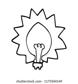 bombilla de luz de dibujo de línea