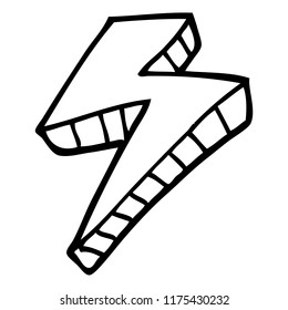 Line Drawing Cartoon Lightening Bolt