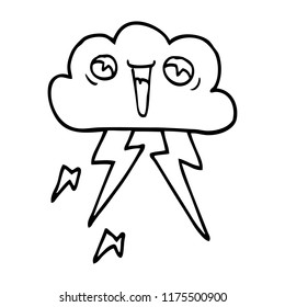 dibujo de líneas de dibujos animados iluminar la nube