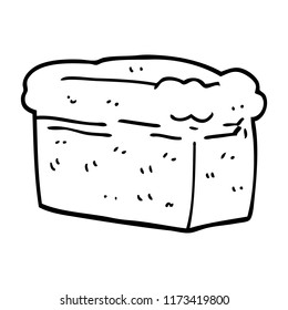 line drawing cartoon loaf of bread