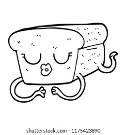 line drawing cartoon loaf of bread