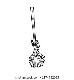line drawing cartoon magic broom sticks