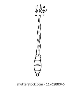 line drawing cartoon magic wand