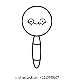 line drawing cartoon of a magnifying glass