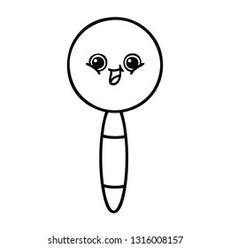 line drawing cartoon of a magnifying glass