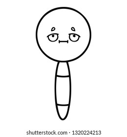 line drawing cartoon of a magnifying glass