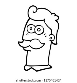 Line Drawing Cartoon Man Moustache Stock Vector (Royalty Free ...
