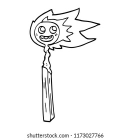 line drawing cartoon match