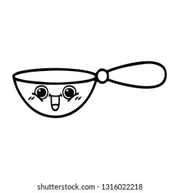 line drawing cartoon of a measuring spoon