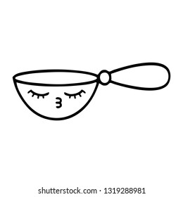 dibujo en línea de una cuchara de medida