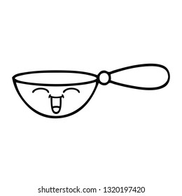 line drawing cartoon of a measuring spoon