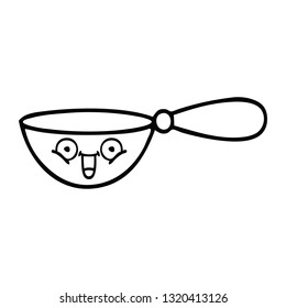 line drawing cartoon of a measuring spoon