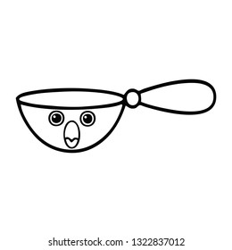 line drawing cartoon of a measuring spoon