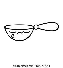 line drawing cartoon of a measuring spoon