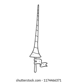 line drawing cartoon medieval lance