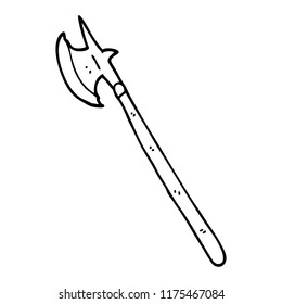 dibujo de línea de caricatura arma medieval
