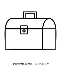 line drawing cartoon of a metal case