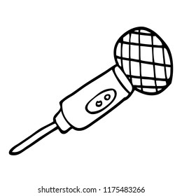 line drawing cartoon microphone