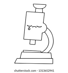 dibujo en línea de un microscopio