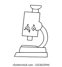 line drawing cartoon of a microscope