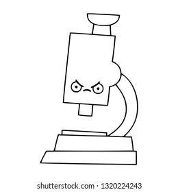 line drawing cartoon of a microscope
