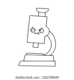 dibujo en línea de un microscopio