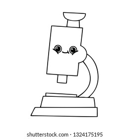 line drawing cartoon of a microscope