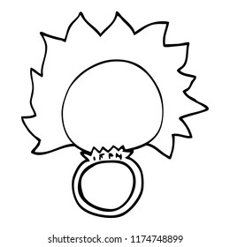 Line Drawing Cartoon Mood Ring