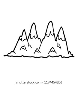 line drawing cartoon mountain range