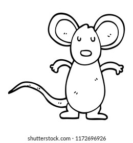 ratón de dibujo de línea