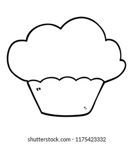 line drawing cartoon muffin