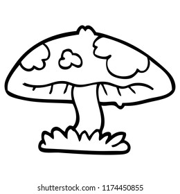line drawing cartoon mushroom