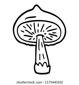 line drawing cartoon mushroom